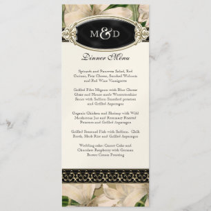 Menu formel de mariage d'or vintage baroque de lis