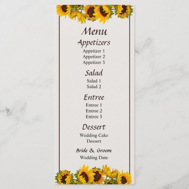 Menu Foule de tournesols Menu... (Devant)