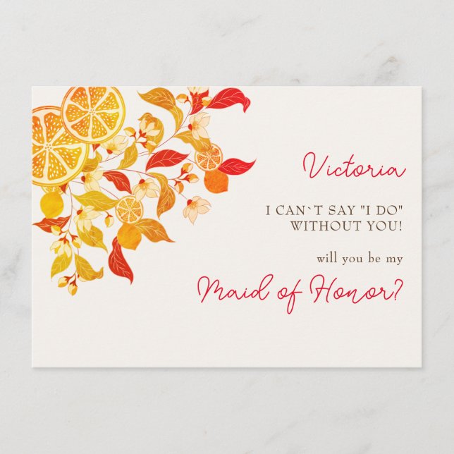 Menu Fraîcheur Citrus Foliage Mariage (Devant)