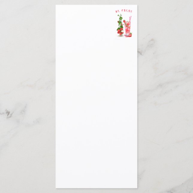 Menu Fraise fraîche - Texte personnalisé (Dos)