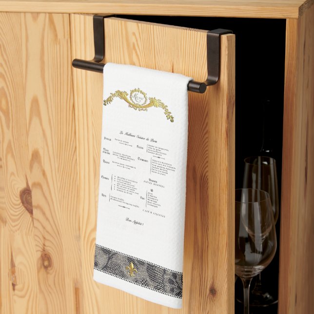 Menu Français Serviette Cuisine (Pliage en tiers)