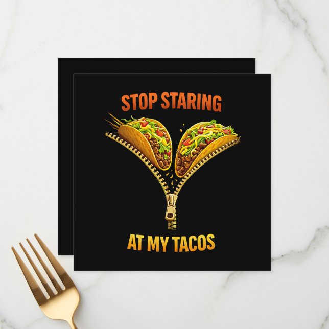 Menu Funny Taco Lover Stop Staring (Devant/Arrière en situation)