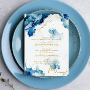 Menu Gala Azure Marble Dreams