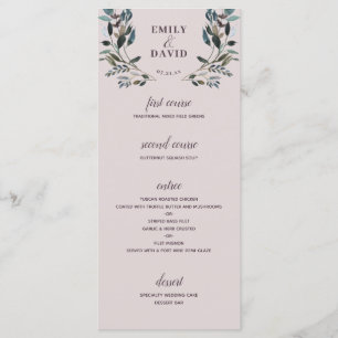 Menu Garden Crest Mauve Purple Floral Mariage 4 Parcour
