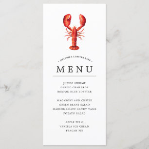 Menu Gâteau de homard  Thème Rouge Tide