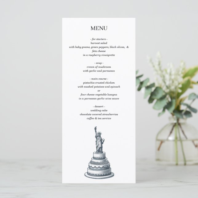 Menu Gâteau de mariage de la ville de New York (Debout devant)