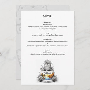 Menu Gâteau Mariage californien