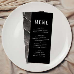Menu géométrique de gala à l'aquarelle noire