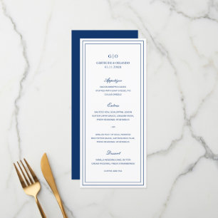 Menu Gertrude Marine Bleu Classique Mariage élégant