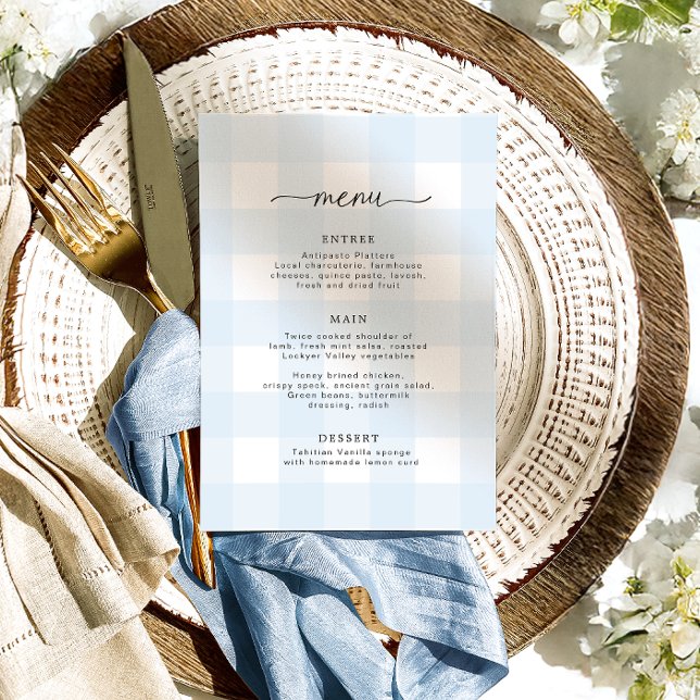 Menu Gingham Bleu (Créateur téléchargé)