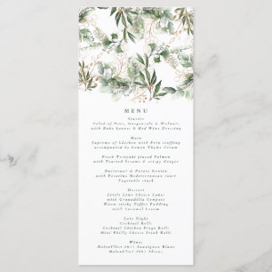 Menu Gold Botanique Eucalyptus Élégant Pampas Vert
