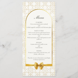 Menu Gold Geometric Arch Art Deco Inspired Wedding
