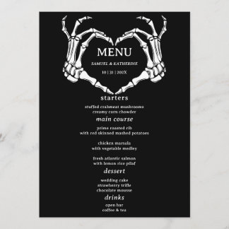 Menu Gothique Romantique Squelette main Halloween Maria