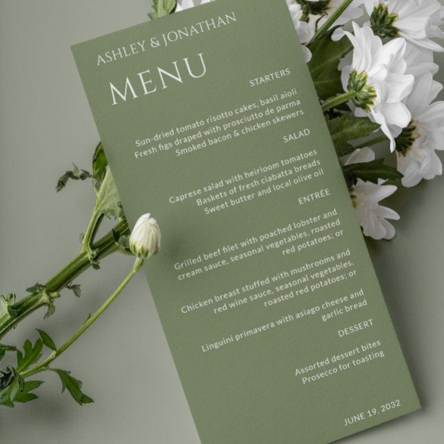Menu Gras minimaliste - Mariage (Créateur téléchargé)