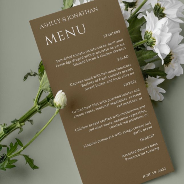 Menu Gras minimaliste - Mariage (Créateur téléchargé)