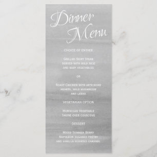 Menu gris de réception de mariage d'aquarelle