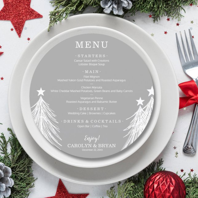 Menu Gris simple et élégant (Créateur téléchargé)