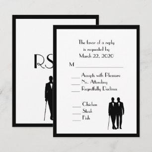 Menu Groom et Groom Mariage RSVP Classic White