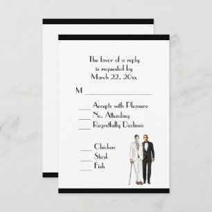 Menu Groom et Groom Mariage RSVP Classic White
