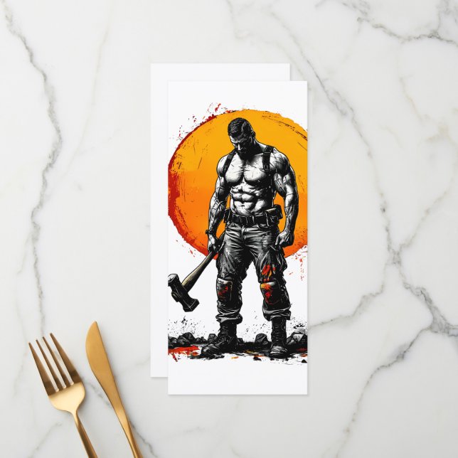 Menu guerrier barbare médiéval imaginaire hummerFlat Me (Devant/Arrière en situation)