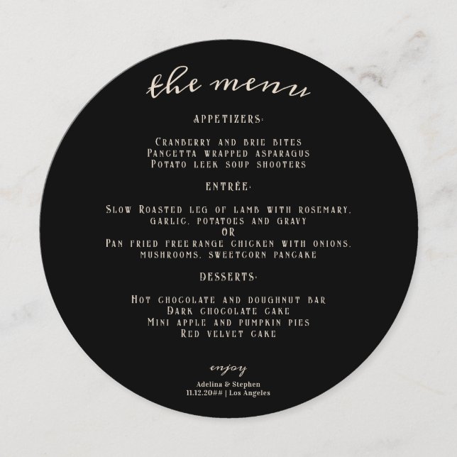Menu Hallowen Gothic Skuls Tarot Le Mariage des amoureu (Devant)