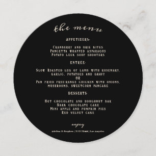 Menu Hallowen Gothic Skuls Tarot Le Mariage des amoureu