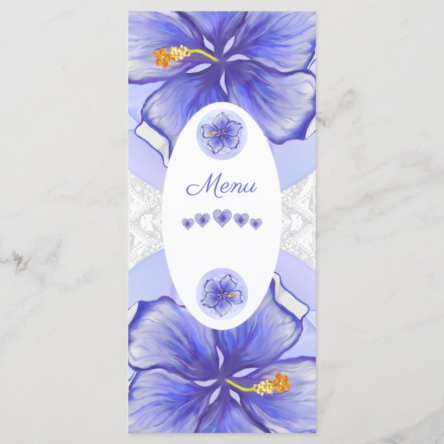 Menu Hibiscus & dentelle BLEU (Dos)