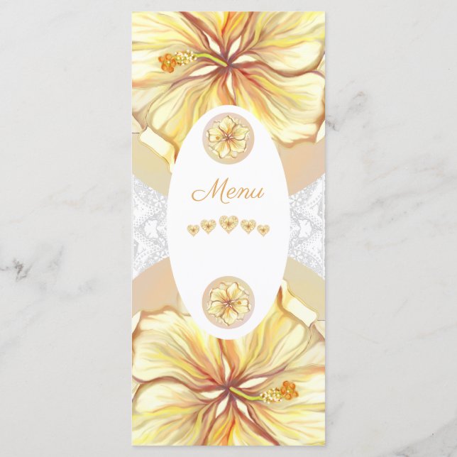 Menu Hibiscus & dentelle JAUNE (Dos)