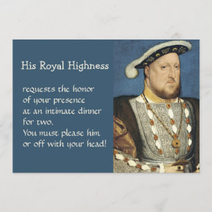 Menu Holbein Portrait de Henri VIII Roi d'Angleterre