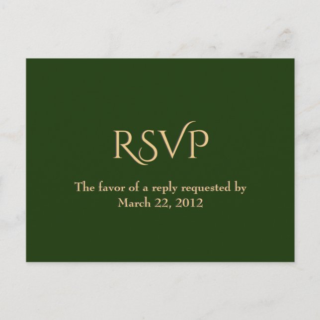 Menu Hunter Green et Gold RSVP (Devant)