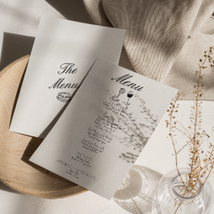 Menu Illustration manuscrite dessinée par un Mariage ir