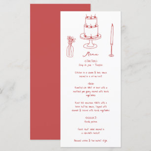 Menu Illustrations faites à la main Doodles Maroon Mari