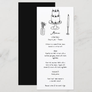 Menu Illustrations noires dessinées à la main Doodles M