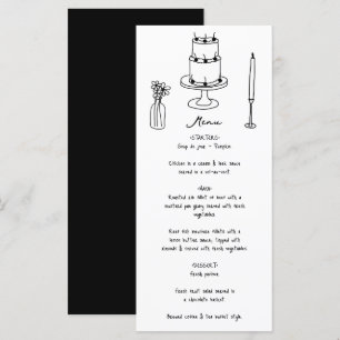 Menu Illustrations noires dessinées à la main Doodles M