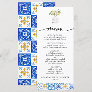 Menu Italie méditerranéenne Fête des mariées de citron