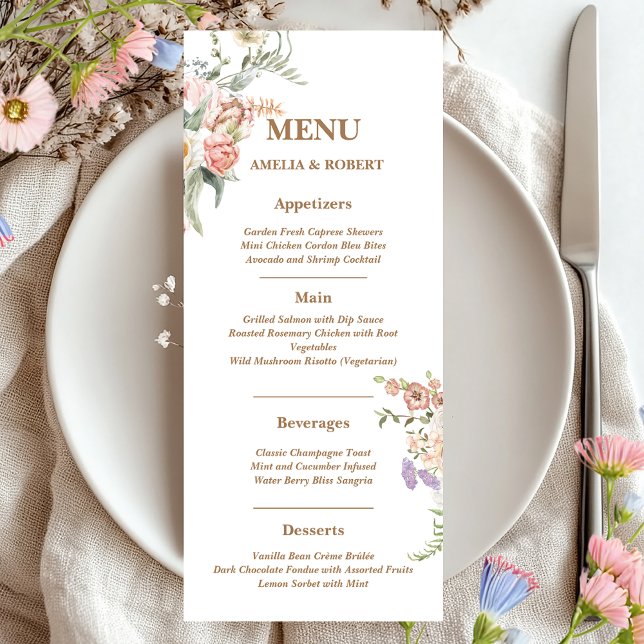 Menu Jardin de fleurs sauvages de printemps floral past (Créateur téléchargé)