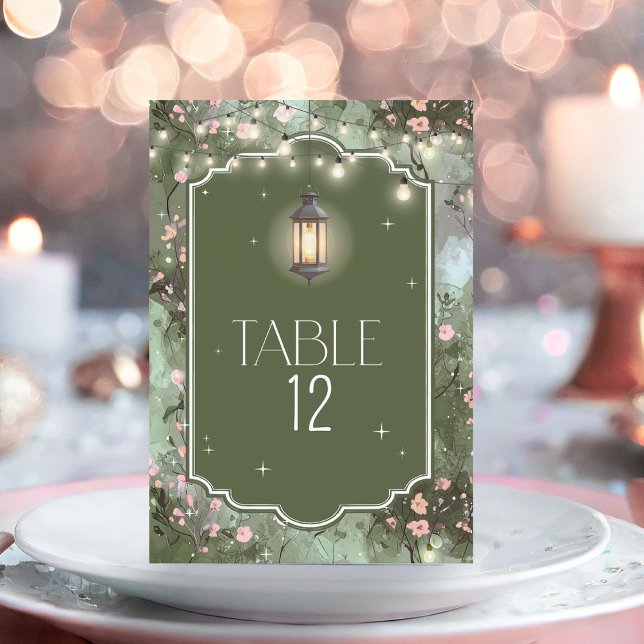 Menu Jardin enchanté Sweet 16 lanterne rose ID1163 (Créateur téléchargé)