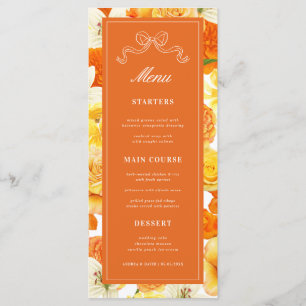 Menu Jaune Citron Orange Mariage Enterrement de Vie de