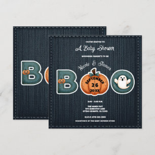Menu Jean en Denim Rustique Citrouille Fantôme BOO Baby