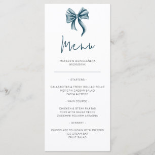 Menu Jolie Quinceañera au nœud bleu