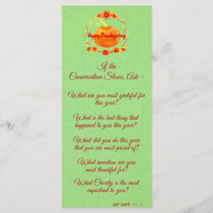 Menu Jouer avec Thanksgiving Citrouille Conversation St