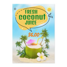 Menu Jus De Coco Frais