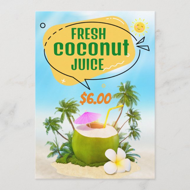 Menu Jus De Coco Frais (Devant)