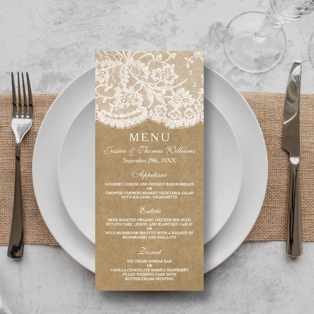 Menu Kraft & Lace Collection Modèles (Créateur téléchargé)