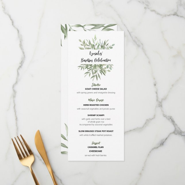 Menu Kyriakos (Devant/Arrière en situation)