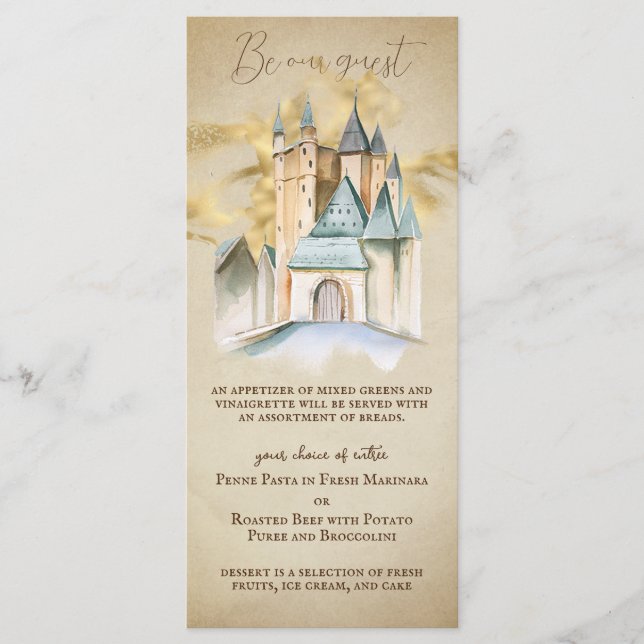 Menu La beauté et le château de la Beast Fairytale (Devant)