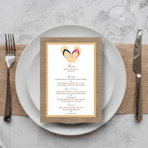 Menu La collection de Mariages Flip Flop Sand Beach Bur