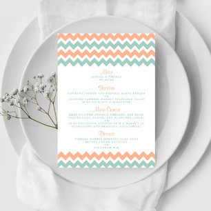 Menu La collection moderne de Mariages Chevron Peach & 