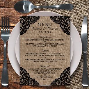 Menu La dentelle noire sur la collection de Mariages de