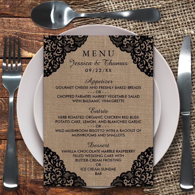 Menu La dentelle noire sur la collection de Mariages de (Créateur téléchargé)